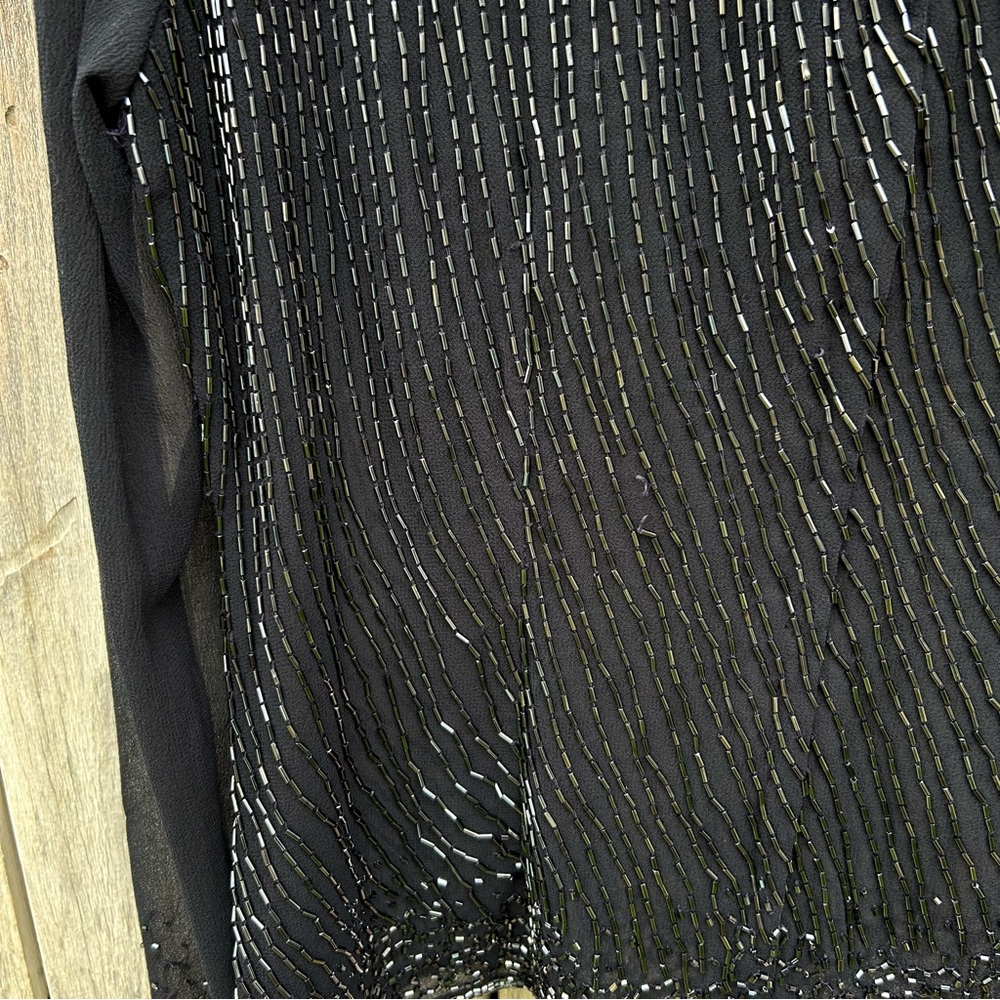 Vintage Y2K Jkara Beaded Sheer Blouse Top Polyester Black 8 - Picture 13 of 16